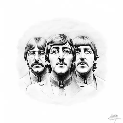 the Beatles as Mount Rushmore  tattoo design idea