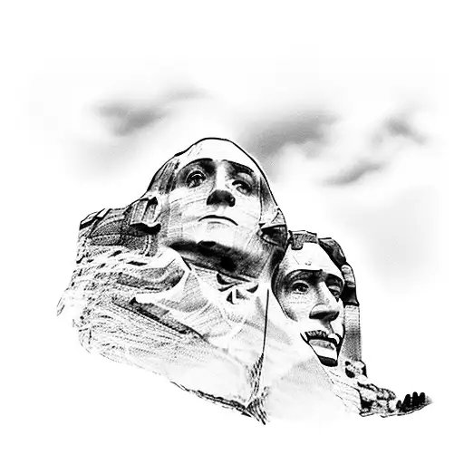 Mount Rushmore with the beatles faces tattoo design idea