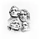 Mount Rushmore with the beatles faces tattoo design idea