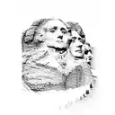 Mount Rushmore with the beatles faces tattoo design idea