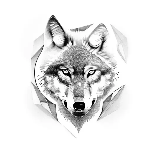 Wolf Mandala realistisch vollmond tattoo design idea