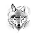 Wolf Mandala realistisch vollmond tattoo design idea