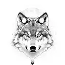 Wolf Mandala realistisch vollmond tattoo design idea