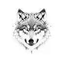 Wolf Mandala realistisch vollmond tattoo design idea