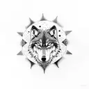 Wolf Mandala realistisch vollmond tattoo design idea