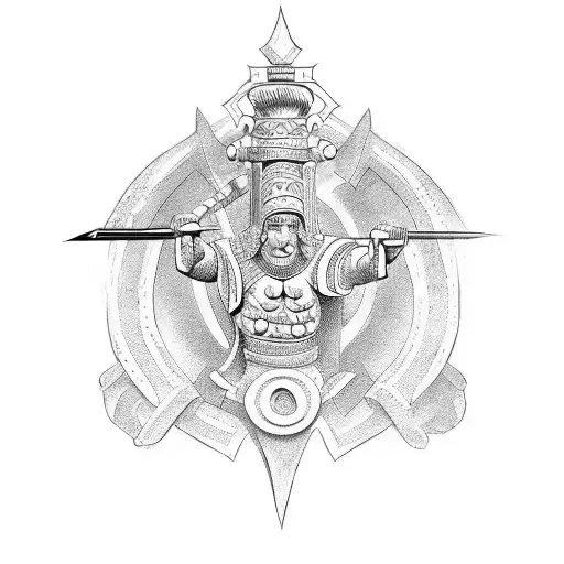 good vs evil Roman guard  tattoo design idea