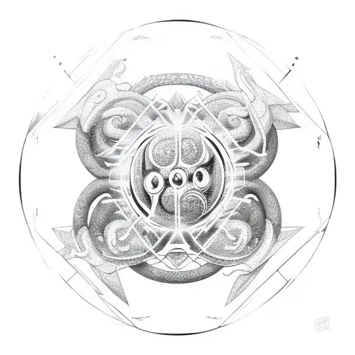 Dragon Ball Dragon Balls arranged in a geometric pattern tattoo design idea