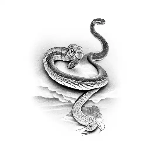 Word "Paradox" with a snake tattoo design idea