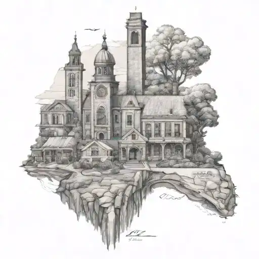 iconic, real massachusetts landmarks  tattoo design idea