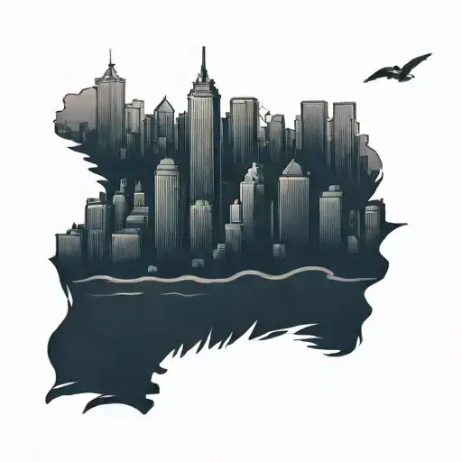 boston skyline tattoo design idea