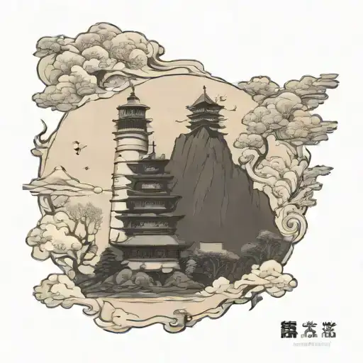 Massachusetts landmarks bunched together tattoo design idea