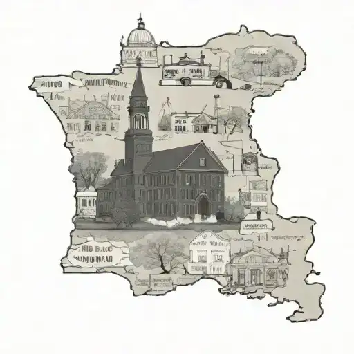 Massachusetts landmarks bunched together tattoo design idea