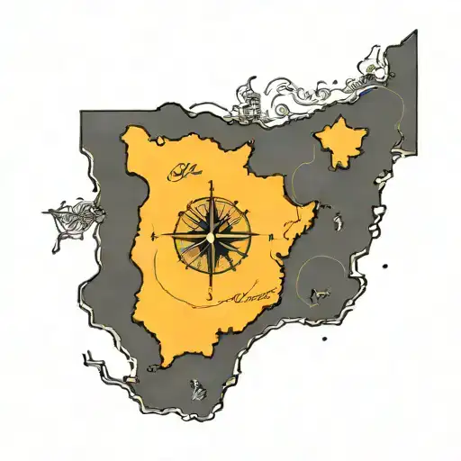 South Eastern Massachusetts and Rhode Island map tattoo design idea