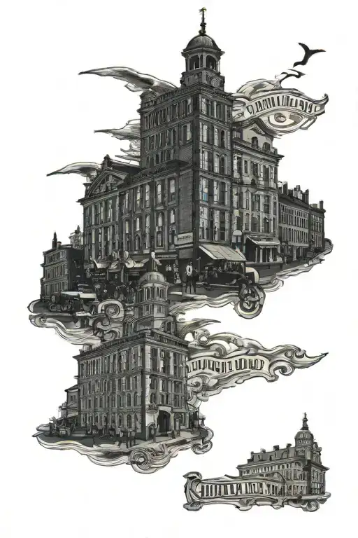 faneuil hall in boston, massachusetts tattoo design idea
