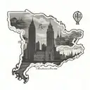 Massachusetts landmarks bunched together tattoo design idea