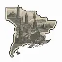 Massachusetts landmarks bunched together tattoo design idea