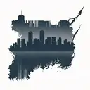 boston skyline tattoo design idea