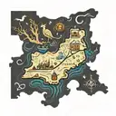 South Eastern Massachusetts and Rhode Island map made tattoo design idea