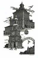 faneuil hall in boston, massachusetts tattoo design idea