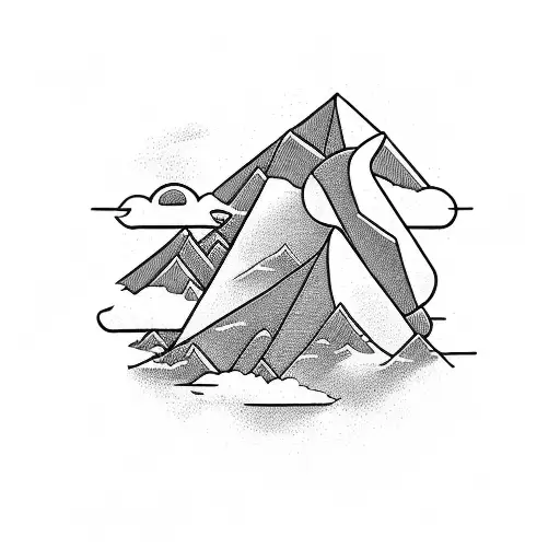 fine line forearm tattoo with a wave mountain and plane, all on one line tattoo design idea