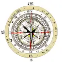 A compass with Roman numerals and ancient symbols tattoo design idea