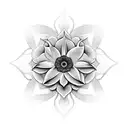 negative space flowers blackout tattoo design idea