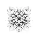negative space flowers blackout tattoo design idea
