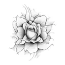 negative space flowers blackout tattoo design idea