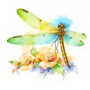 Dragonfly and key tattoo design idea