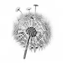 Dandelion blowing in the wind tattoo design idea