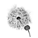 Dandelion blowing in the wind tattoo design idea
