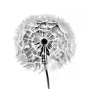 Dandelion blowing in the wind tattoo design idea