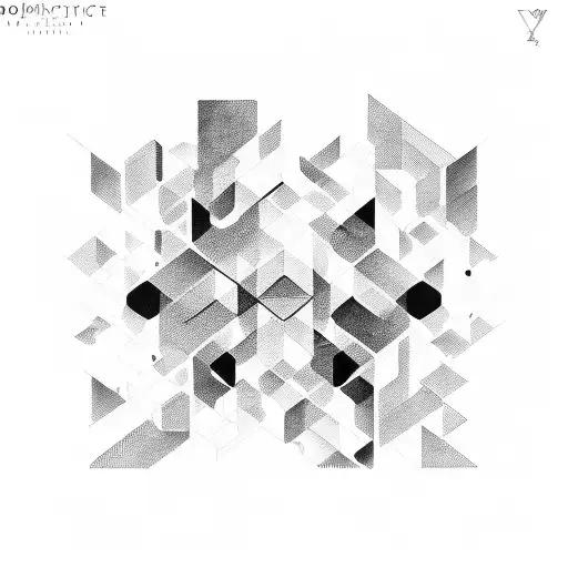 Dynamic composition. Geometric shapes. Contrast black-white. Varied sizes. Intriguing. tattoo design idea