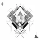 Dynamic composition. Geometric shapes. Contrast black-white. Varied sizes. Intriguing. tattoo design idea