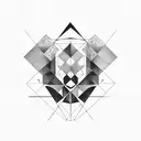Dynamic composition. Geometric shapes. Contrast black-white. Varied sizes. Intriguing. tattoo design idea