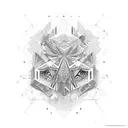 Dynamic composition. Geometric shapes. Contrast black-white. Varied sizes. Intriguing. tattoo design idea