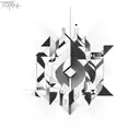 Dynamic composition. Geometric shapes. Contrast black-white. Varied sizes. Intriguing. tattoo design idea