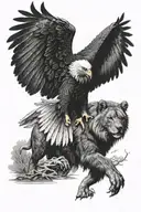 Eagle elephant wolf   tattoo design idea