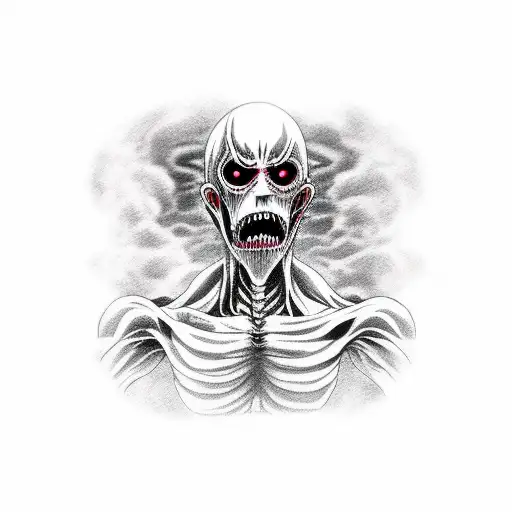 attack on titan founding titan shoulder tattoo design idea