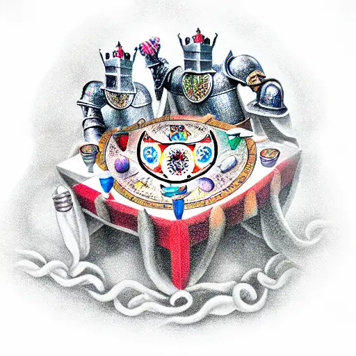 knights of the round table  tattoo design idea