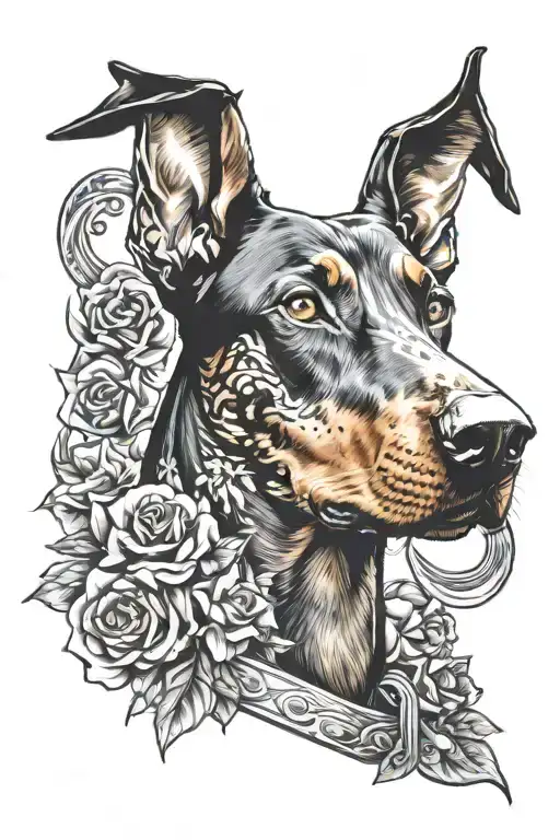 doberman loyalty is royalty tattoo design idea