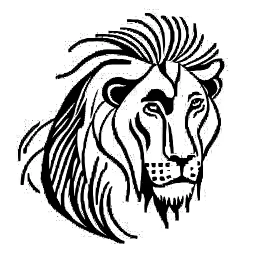 Aries buffalo woman, lion with a battle helmet tattoo design idea