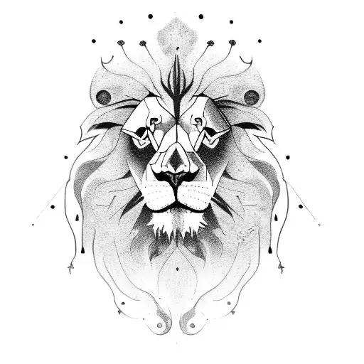 Lion, skull, tattoo design idea