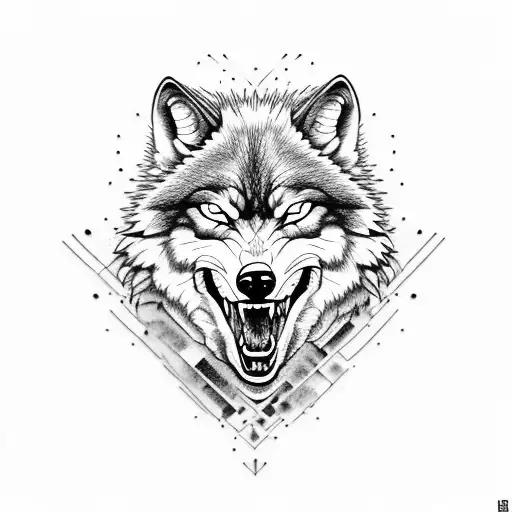 angry Wolf tattoo design idea