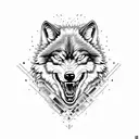 angry Wolf tattoo design idea