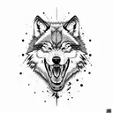 angry Wolf tattoo design idea