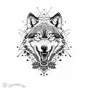 angry Wolf tattoo design idea