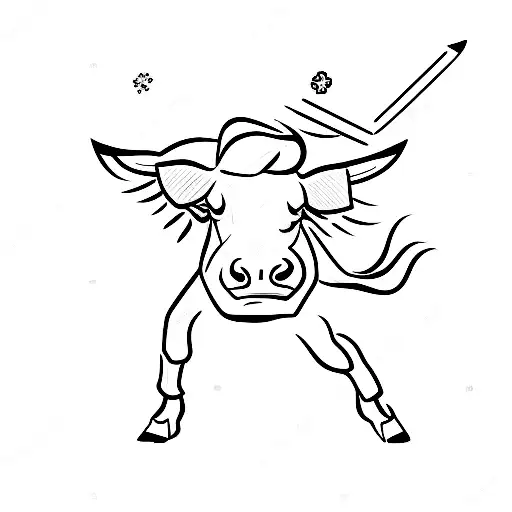 bull and a matador dueling in the sky tattoo design idea