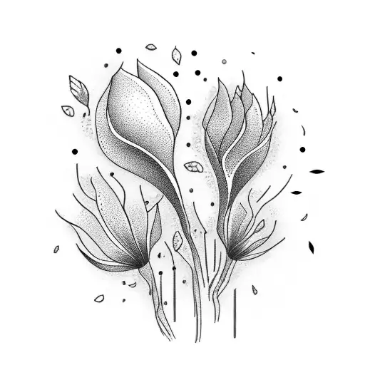 floral with drumsticks tattoo design idea