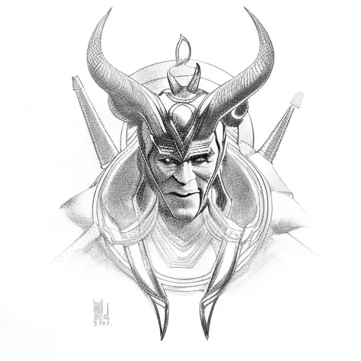 Loki's hornes tattoo design idea